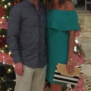 Charles Henry Nordstrom turquoise strapless dress